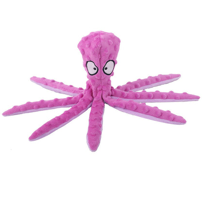 Interactive Unstuffed Plush Dog Toy with Crinkle & Squeaker