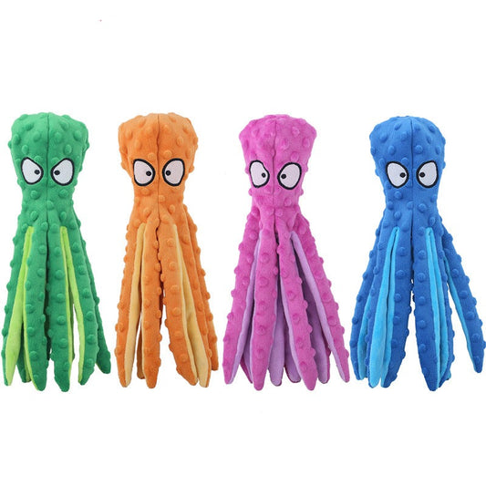 Interactive Unstuffed Plush Dog Toy with Crinkle & Squeaker