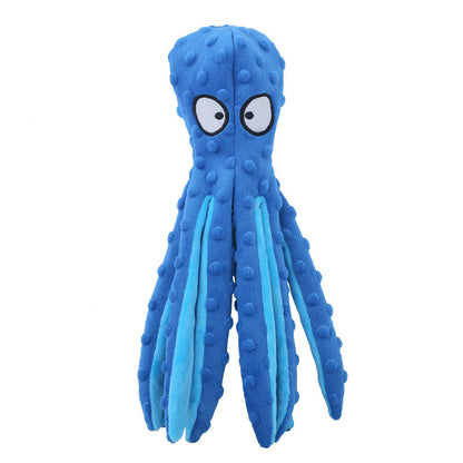 Interactive Unstuffed Plush Dog Toy with Crinkle & Squeaker