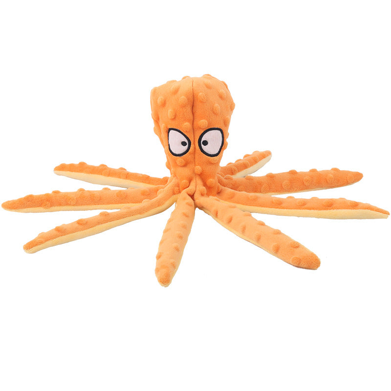 Interactive Unstuffed Plush Dog Toy with Crinkle & Squeaker