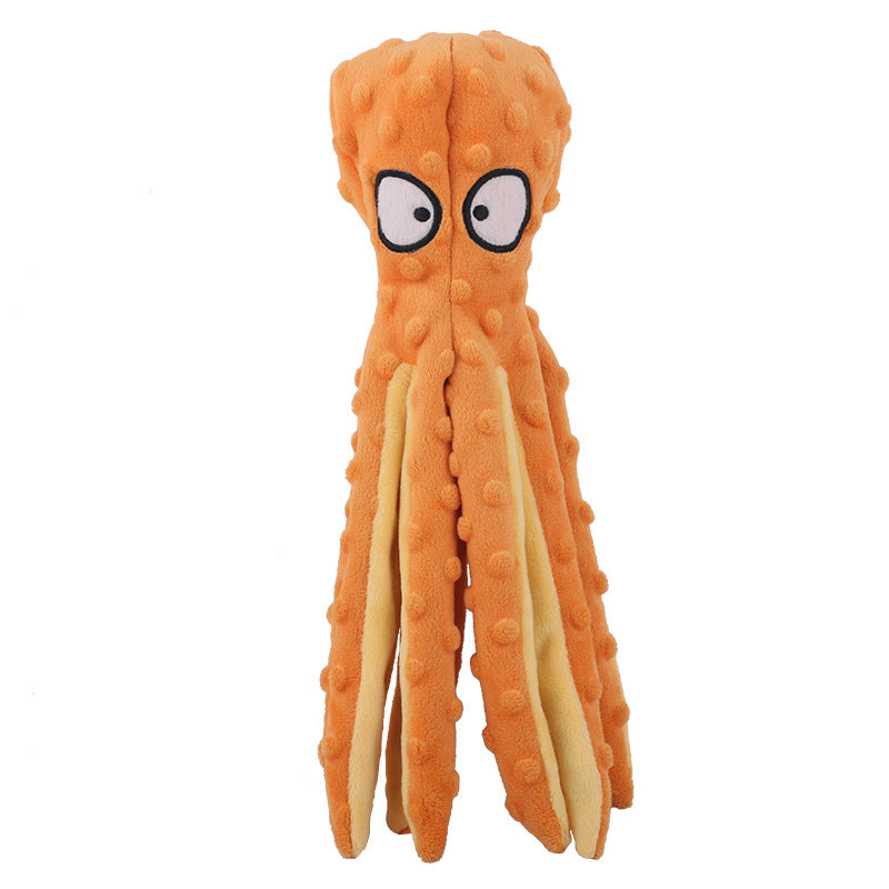 Interactive Unstuffed Plush Dog Toy with Crinkle & Squeaker