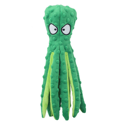 Interactive Unstuffed Plush Dog Toy with Crinkle & Squeaker