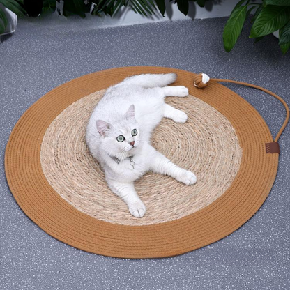 Durable Reed Woven Cat Scratching Mat - Eco-Friendly Pet Accessory