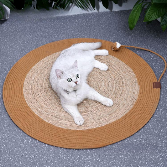 Durable Reed Woven Cat Scratching Mat - Eco-Friendly Pet Accessory