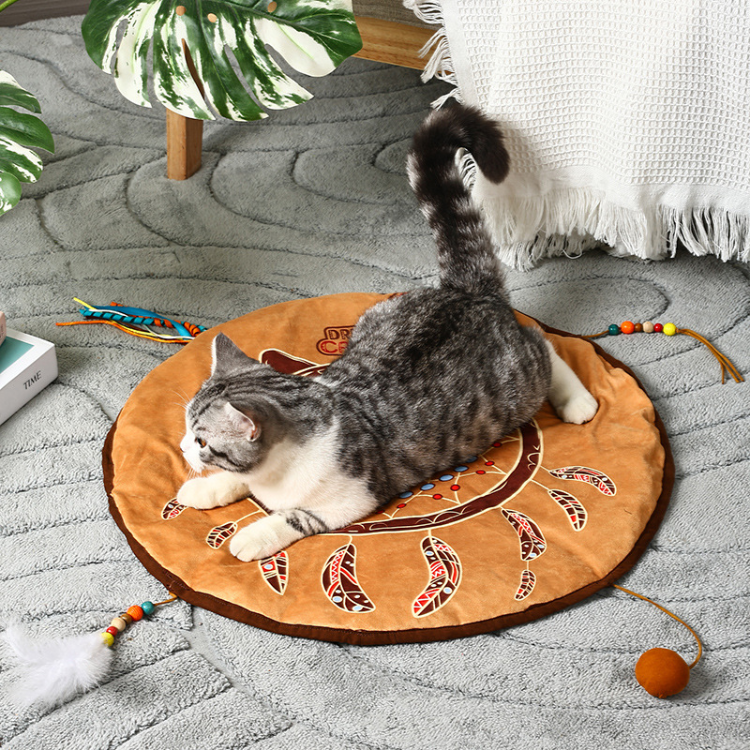 Interactive Bohemian Cat Toy with Crinkle Paper Fun