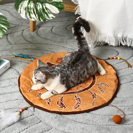 Interactive Bohemian Cat Toy with Crinkle Paper Fun