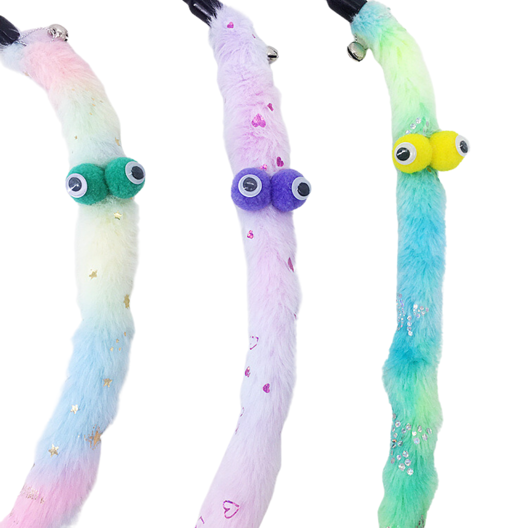 Interactive Plush Cat Toy Wand with Bell for Endless Fun