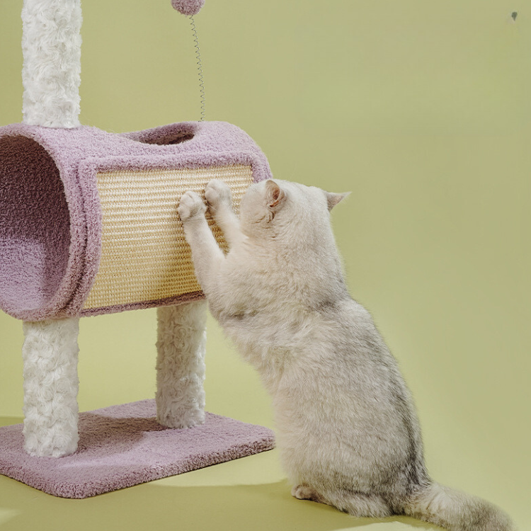 Cozy Cat Scratching Post with Hideout - Durable & Fun!
