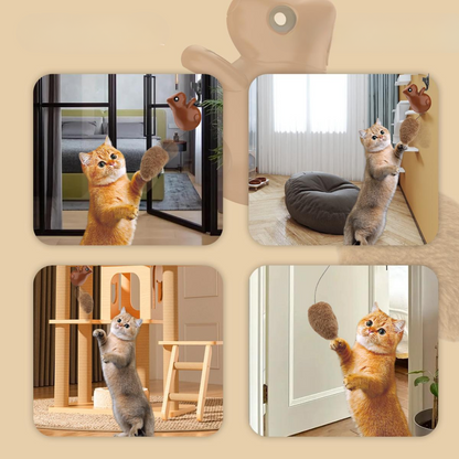 Interactive Cat Toy: Fun Hanging Squirrel Teaser for Play