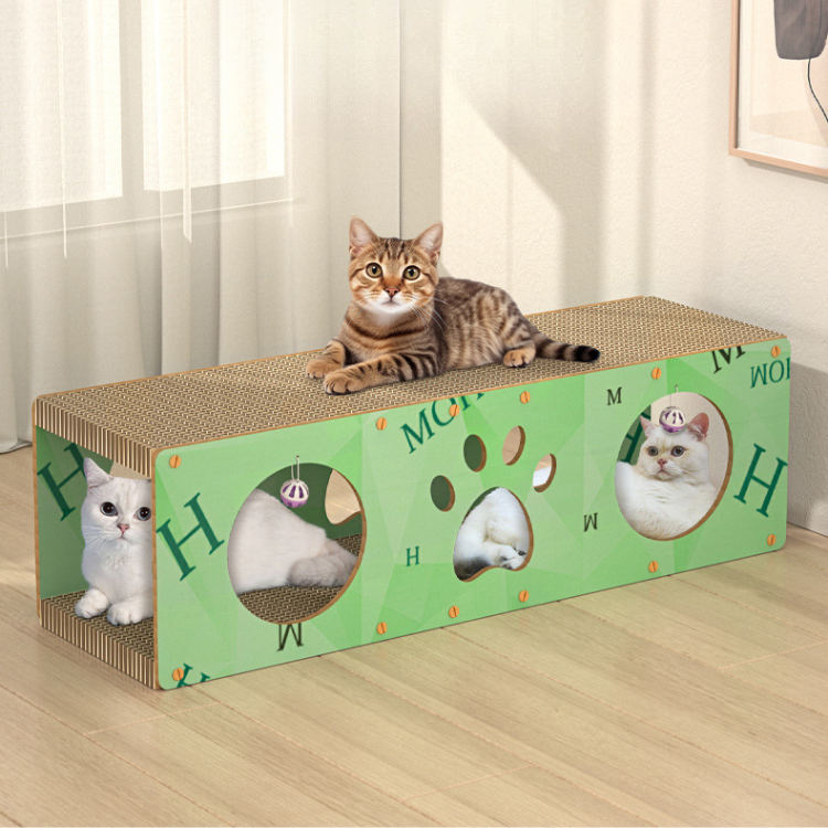 Interactive Cat Toy: Durable Cardboard Scratcher Tunnel