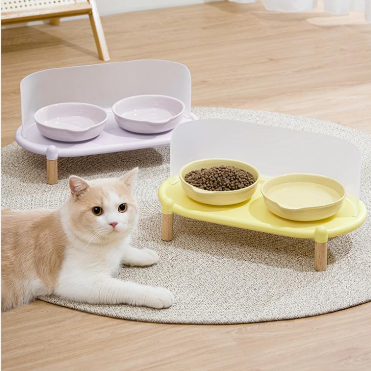 Elevated Anti-Splash Ceramic Cat Bowl for Mess-Free Dining