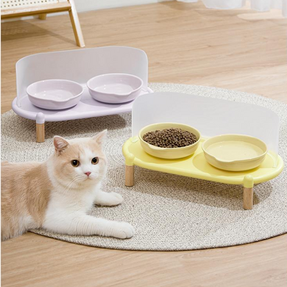 Elevated Anti-Splash Ceramic Cat Bowl for Mess-Free Dining