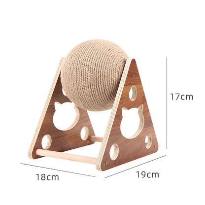 Durable Wooden Cat Scratching Post - Fun Cat Toy
