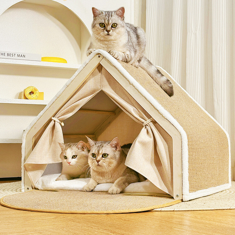 Durable Cat Scratching Tent House Bed - Fun & Interactive!