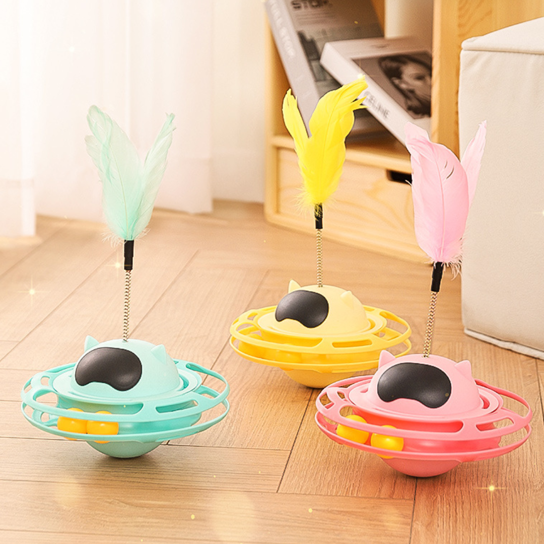 Interactive Cat Toy: Feather Tumbler Ball for Endless Fun