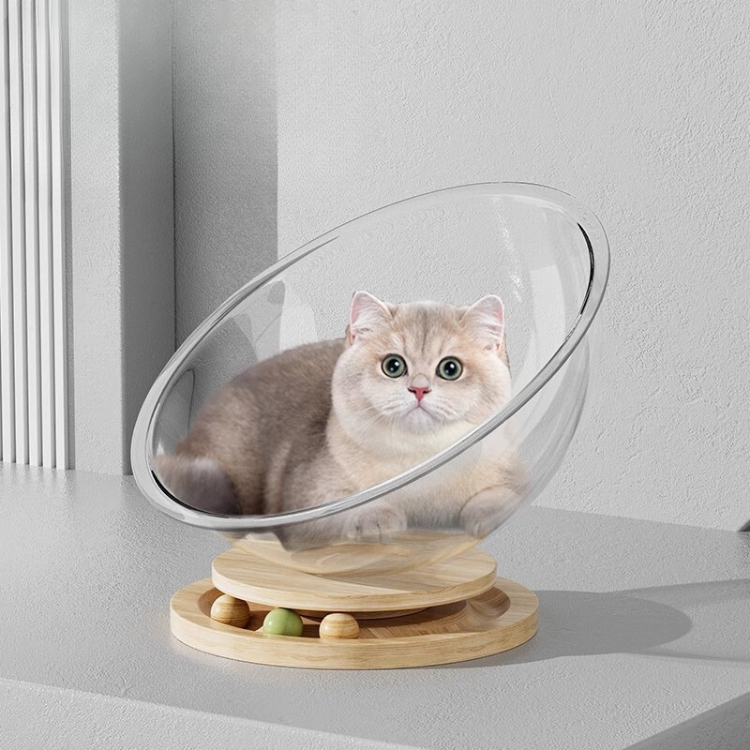 Durable Space Capsule Acrylic Cat Bed for Cozy Comfort