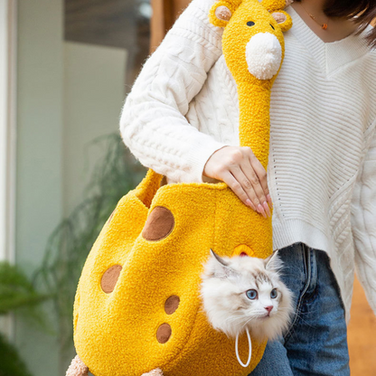 Giraffe Cat Carrier Bag - Fun & Soft Pet Accessory