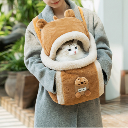 Cozy Cat Travel Carrier Backpack with Warm Pockets
