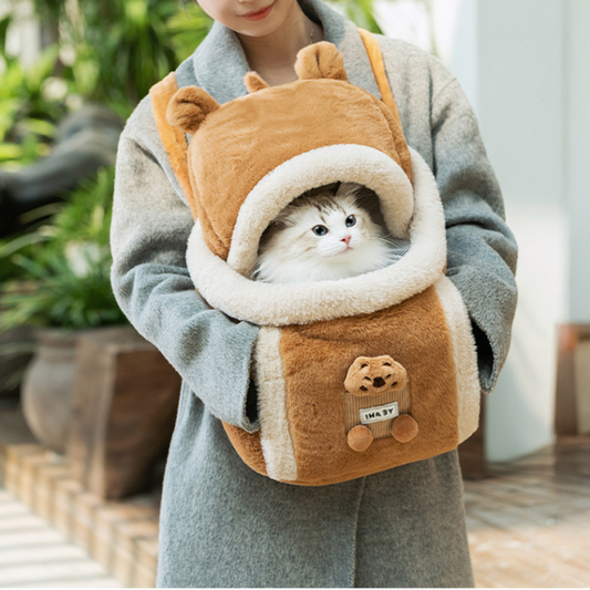 Cozy Cat Travel Carrier Backpack with Warm Pockets