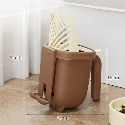 Spacious Cat Litter Scoop with Waste Bag Storage - Easy Cleanup