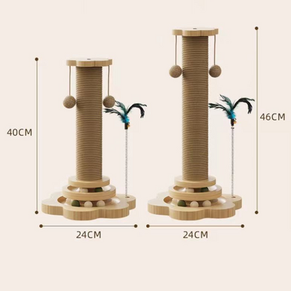 Durable Sisal Cat Scratching Post - Fun Cat Toy for Playtime
