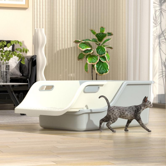Spacious Cat Litter Box - Easy Clean & Odor Control