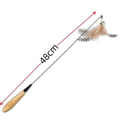 Interactive Cat Toy: Feather Teaser Wand for Endless Fun