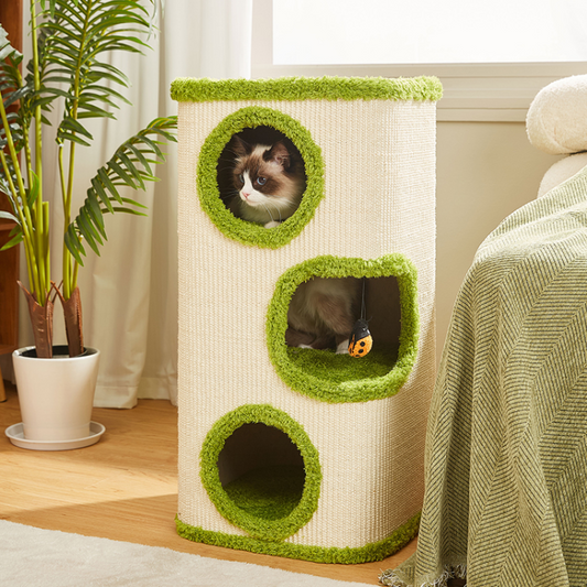 Durable Multi-Layer Cat Tree Condo with Sisal Toys