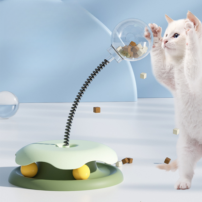 Interactive Cat Toy: Leaking Dispenser Ball for Fun Playtime