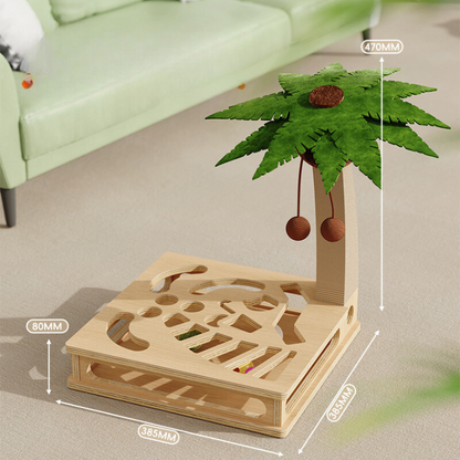 Interactive Cat Toy: Maze Box with Bell Ball & Scratching Posts