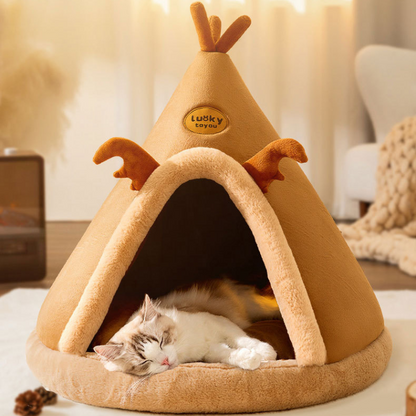 Cozy Winter Cat Bed & Dog House - Warm & Comfortable Retreat