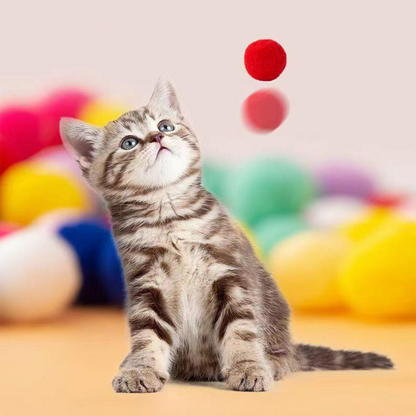 Interactive Cat Toy Pom Pom Ball Launcher for Indoor Fun