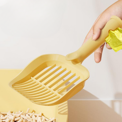 Convenient Cat Litter Shovel with Waste Bag Storage