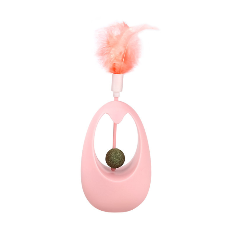 Interactive Cat Toy: Catnip Ball Tumbler with Feathers