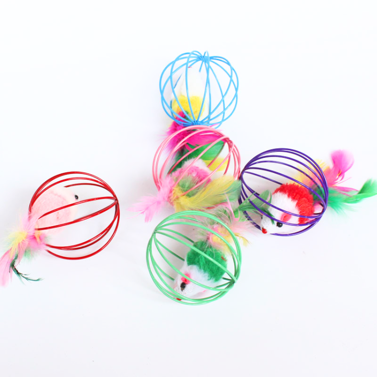 Interactive Cat Toy: Feather Ball for Endless Fun