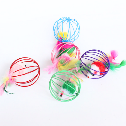Interactive Cat Toy: Feather Ball for Endless Fun
