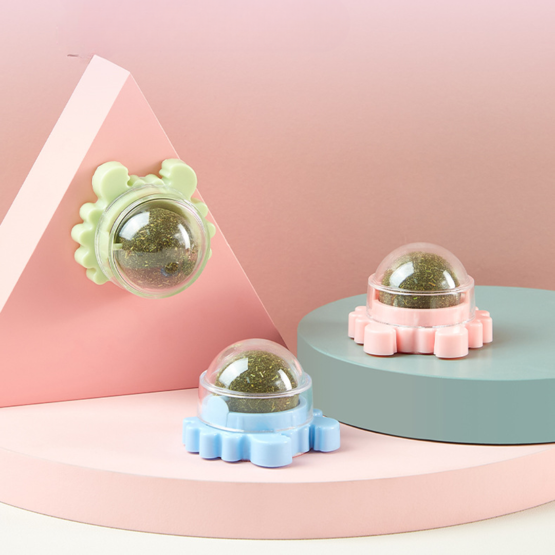 Interactive Crab Cat Toy: Rotating Catnip Treats Ball