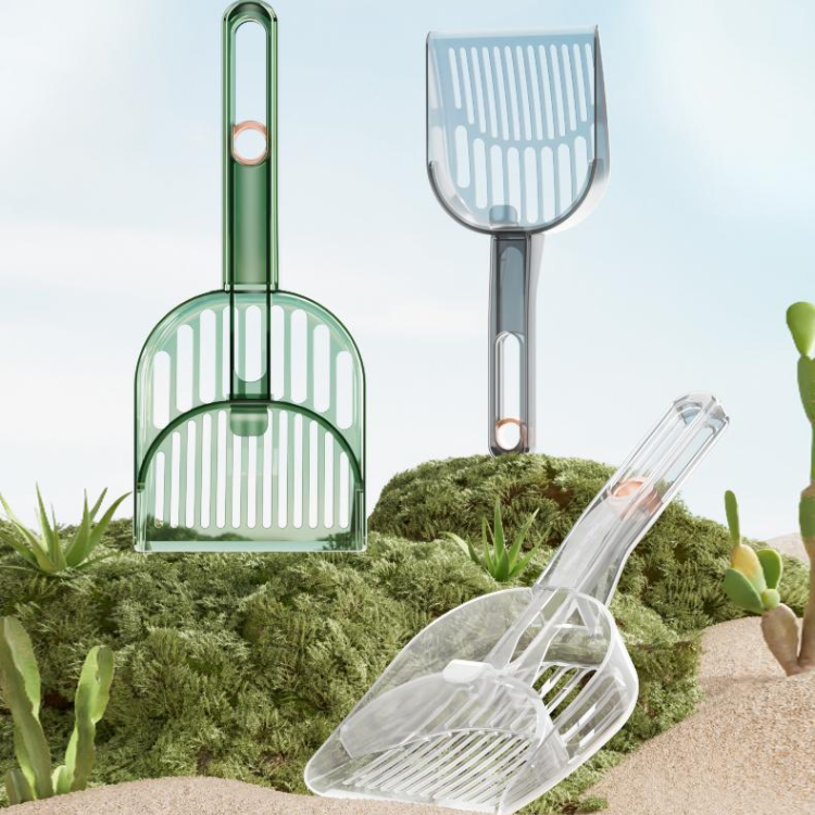 2-in-1 Clear Cat Litter Scoop - Durable & Easy to Use