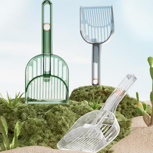 2-in-1 Clear Cat Litter Scoop - Durable & Easy to Use