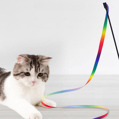 Interactive Rainbow Ribbon Cat Toy for Endless Fun