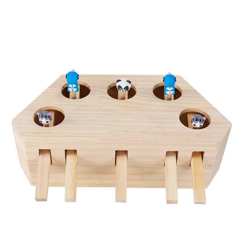Interactive Wooden Cat Toy for Engaging Playtime Fun