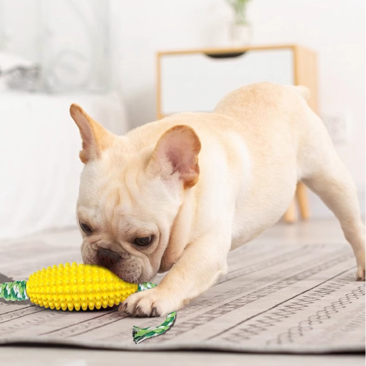 Durable Pet Corn Chew Toys with Rope for Interactive Fun