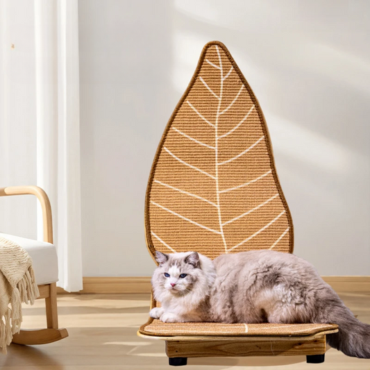 Durable Leaf-Shaped Sisal Cat Scratching Post for Fun Play