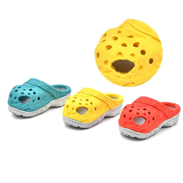 Durable Dog Chew Toys - Fun Rubber Slipper Design