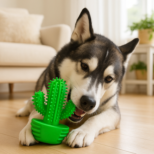 Interactive Cactus Dog Toothbrush for Effective Dental Care