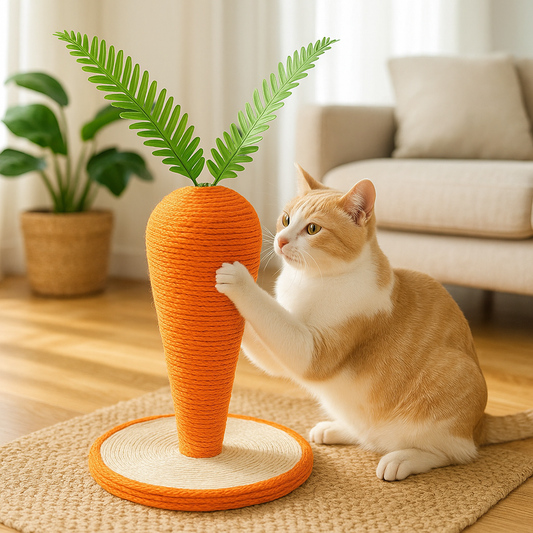 Durable Sisal Carrot Cat Scratching Post - Fun Pet Accessory
