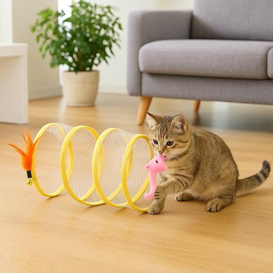 Interactive Foldable Cat Toy Tunnel for Fun Playtime