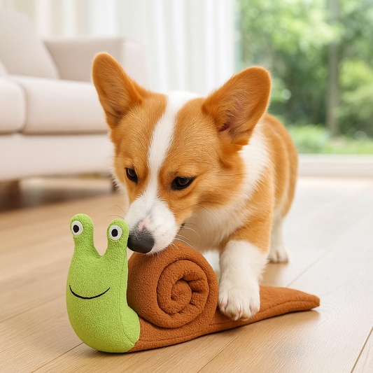 Interactive Snail Plush Dog Toy - Squeaky & Engaging Fun