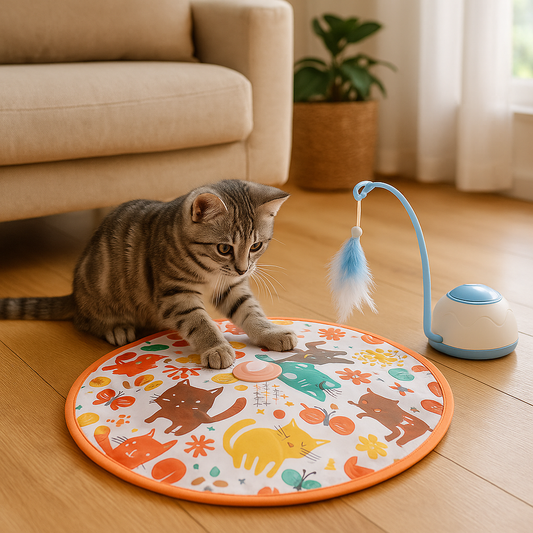 Interactive Electric Cat Toy with Rotating Feather - USB Rechargeable