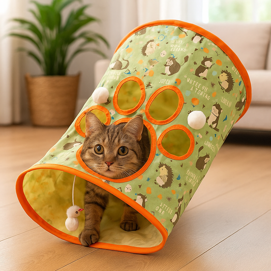 Interactive Foldable Cat Tunnel Toy for Endless Fun